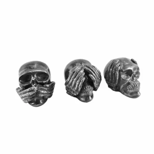 Skul Head Sculpture 17x11x11cm (Set Of 3 Pcs)