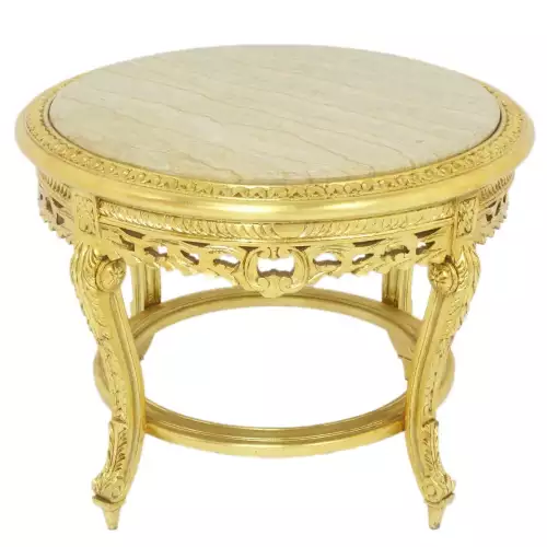 rolandk-wohnen Barock Salontafel gold-crme mamor (SV1739)