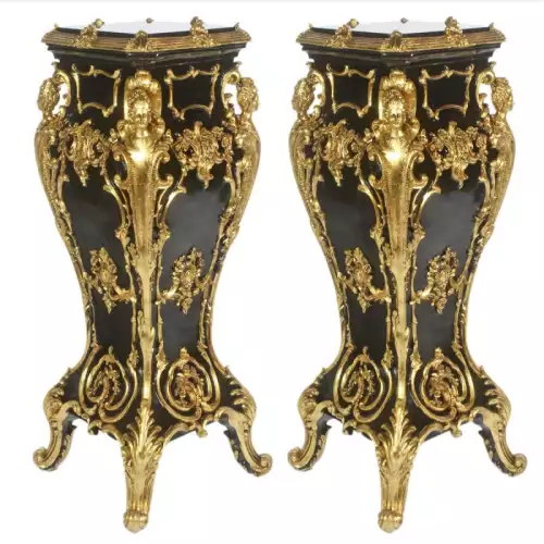 Barocksäule 2er Emporda deluxe Gold /schwarz