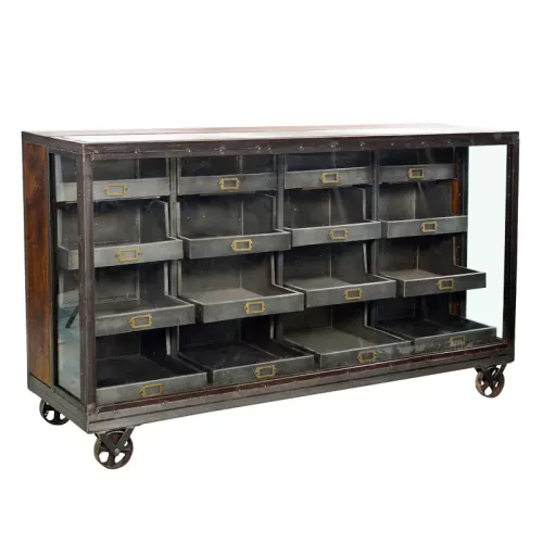 Hazenkamp Fachhändler Glass Drawer Cabinet Santiago 178x55x247cm (107490)