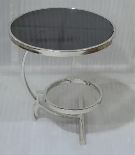 Hazenkamp Fachhändler Side Table Milano 50x50x57cm With Black Glass (201616)
